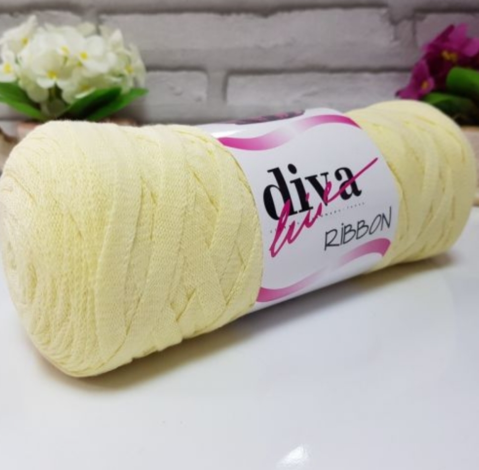Diva Cotton Ribbon Soft Yellow 1002