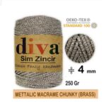 Mettalic Macrame Chunky (Brass) 01