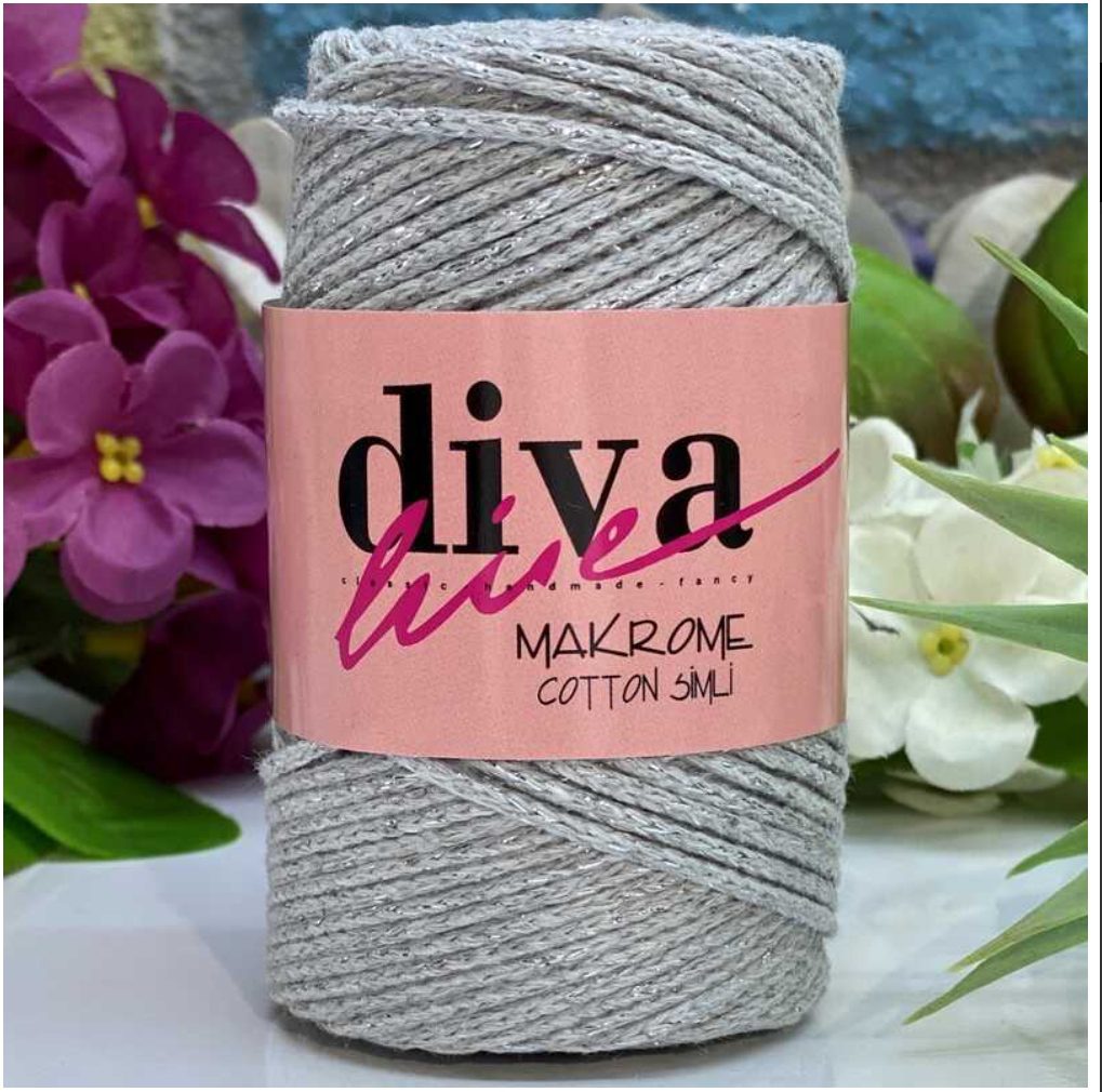 Diva Cotton Lurex Light Grey-Silver Sim 2107