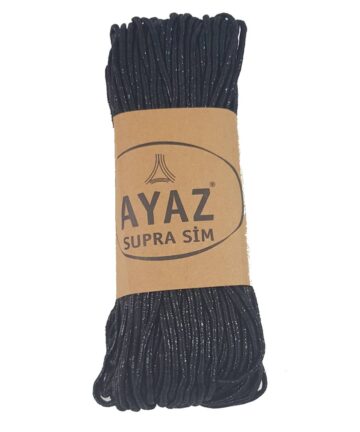 Supra Lurex Κερωμενο 4mm Μαύρο-Ασημι 1217-119