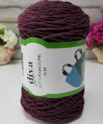 Makrame Cotton Slim Aubergine 158
