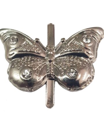 Πεταλούδα με στρας Ασημί (2 x 4cm) 39