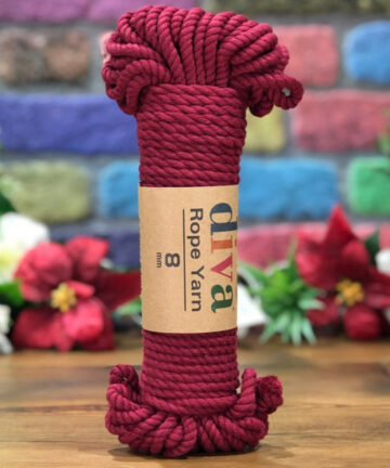Diva Cotton Rope Yarn 8mm Bordeux 999
