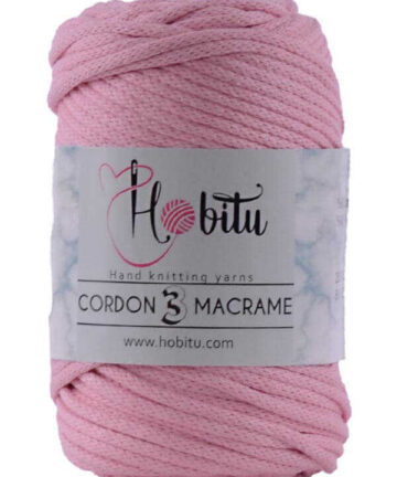 Hobitu Cordon 3 Macrame 5mm 162 Bebe Pink