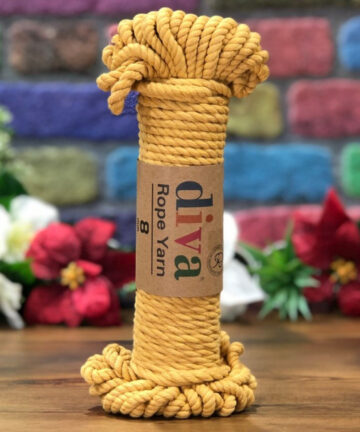 Diva Cotton Rope Yarn 8mm Mustard 1974