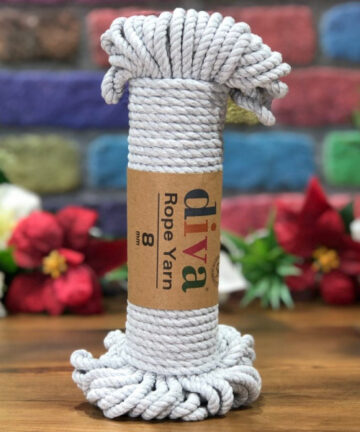Diva Cotton Rope Yarn 8mm Light Grey 2107