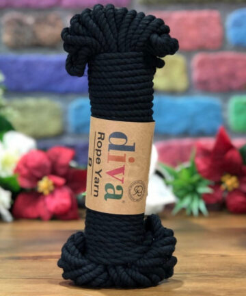 Diva Cotton Rope Yarn 8mm Black 2111
