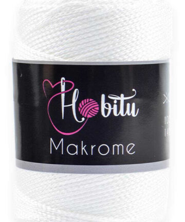 Hobitu makrome 2mm 01 White Pearl