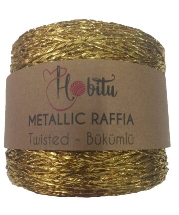 Metallic  Raffia Twisted Gold 360