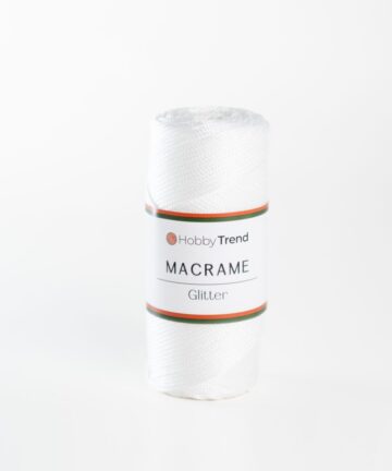 HobbyTrend Makrame Glitter 001P White