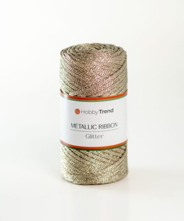 HobbyTrend Metallic Ribbon %100 Glitter 002 Light Gold