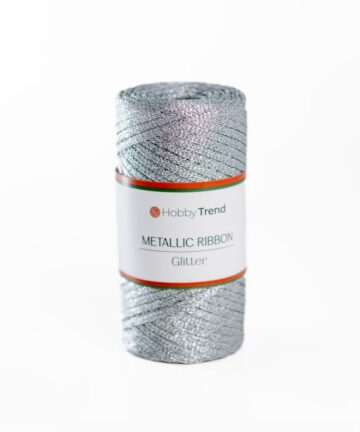 HobbyTrend Metallic Ribbon %100 Glitter 003 Silver