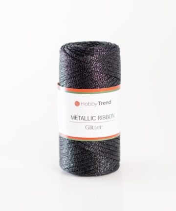 HobbyTrend Metallic Ribbon %100 Glitter 007 Black