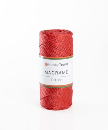 HobbyTrend Makrame Glitter 100R Red
