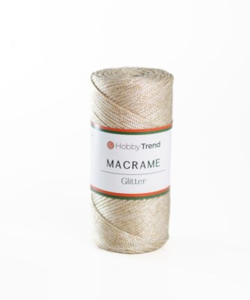 HobbyTrend Makrame Glitter 016G Ecru