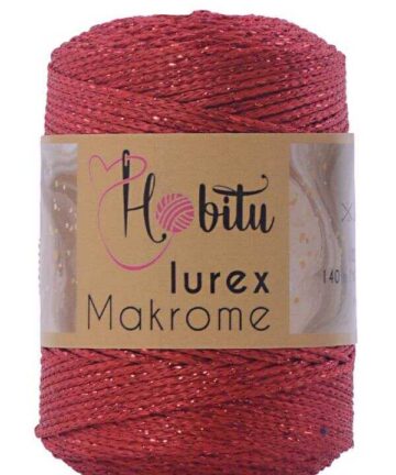 Hobitu makrame Lurex Red 100