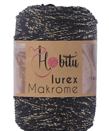 Hobitu makrame Lurex Black-Gold 270-03