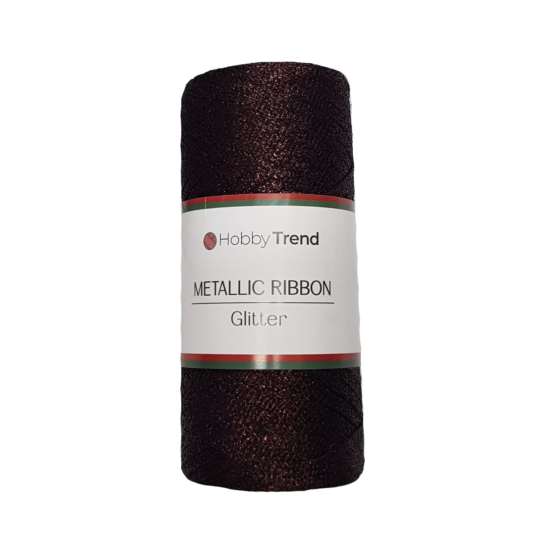 HobbyTrend Metallic Ribbon %100 Brown 015