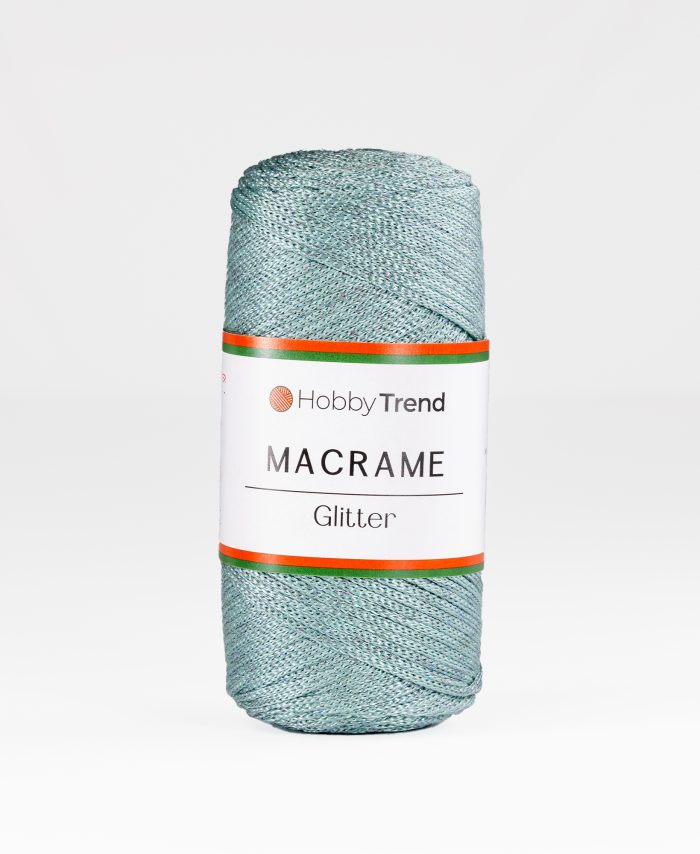 HobbyTrend Makrame Glitter 165 Mint-Silver Sim