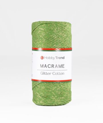 HobbyTrend Makrame Glitter 178G Green - Gold Sim