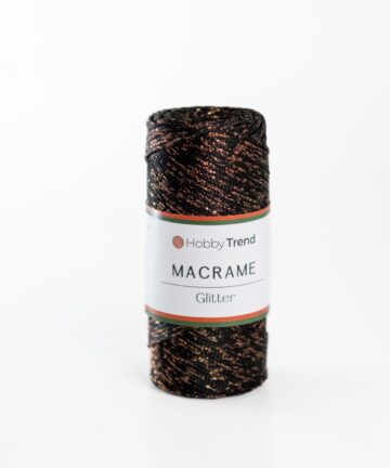 HobbyTrend Makrame Glitter 270C  Black - Bronze Sim
