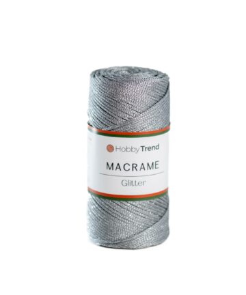HobbyTrend Makrame Glitter 061S Grey - Silver Sim