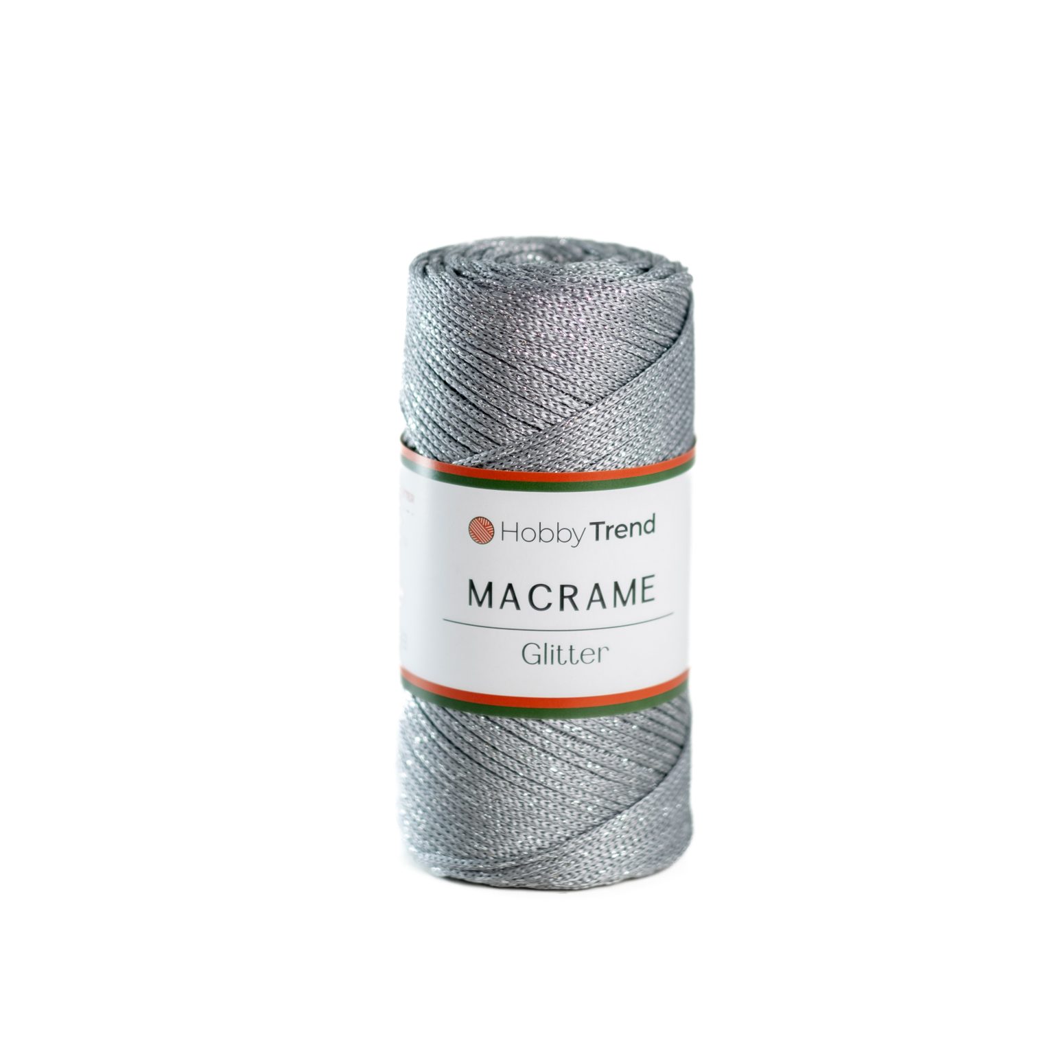 HobbyTrend Makrame Glitter 061S Grey - Silver Sim