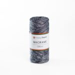 HobbyTrend Makrame Glitter 69S Anthracite - Silver Sim