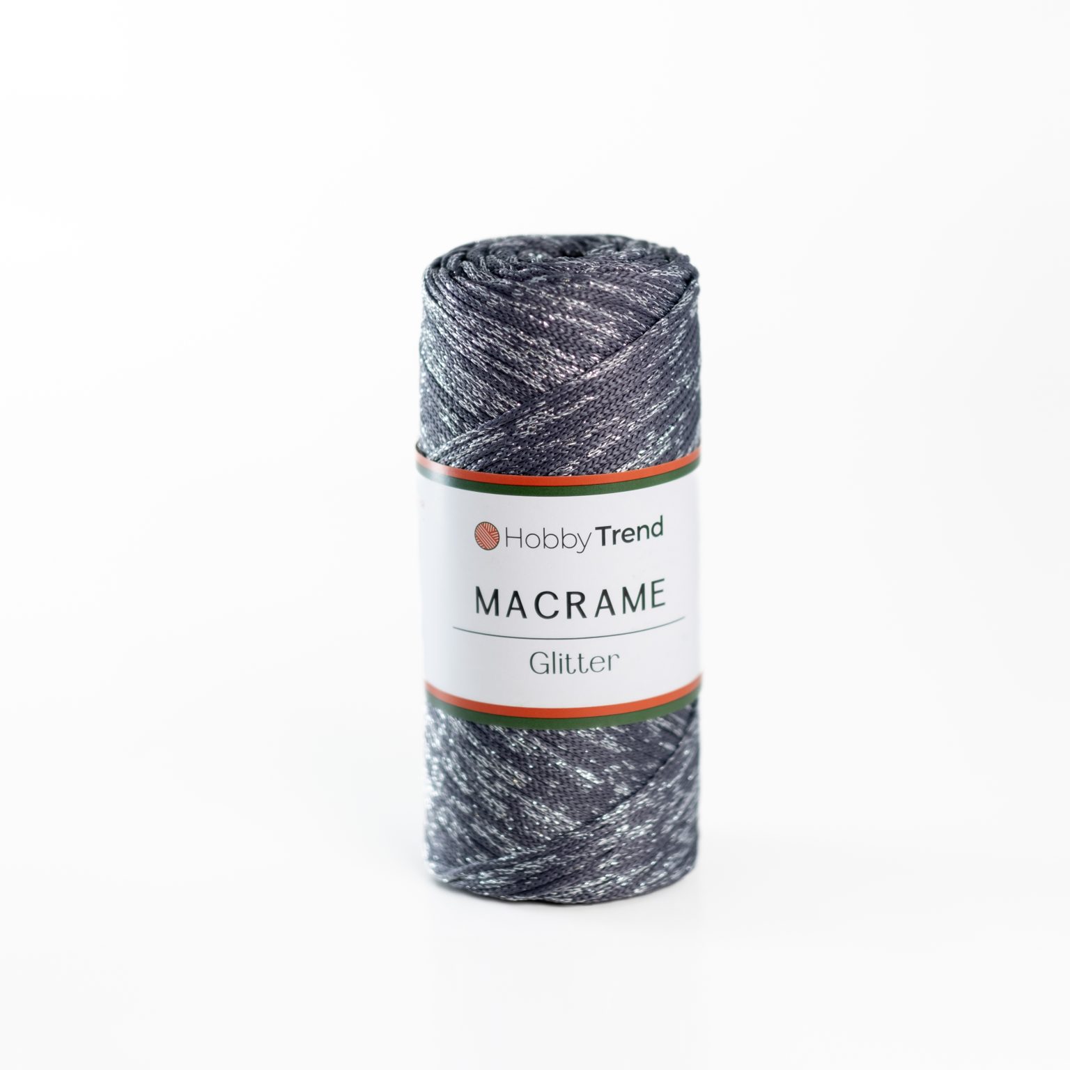 HobbyTrend Makrame Glitter 69S Anthracite - Silver Sim