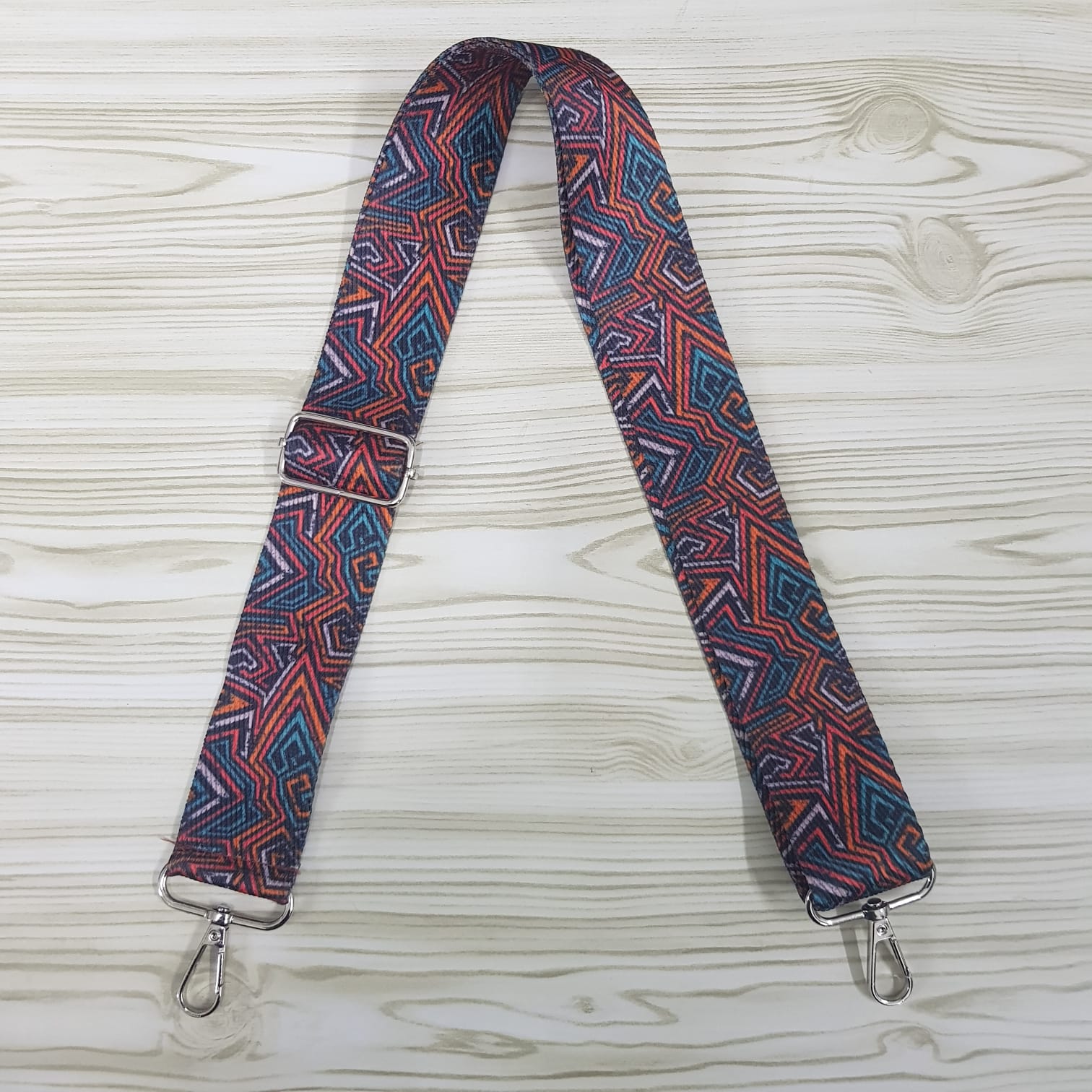 Ιμάντας Χιαστί Πολύχρωμο  (1.20mt x 4.00cm) Ασημί 80