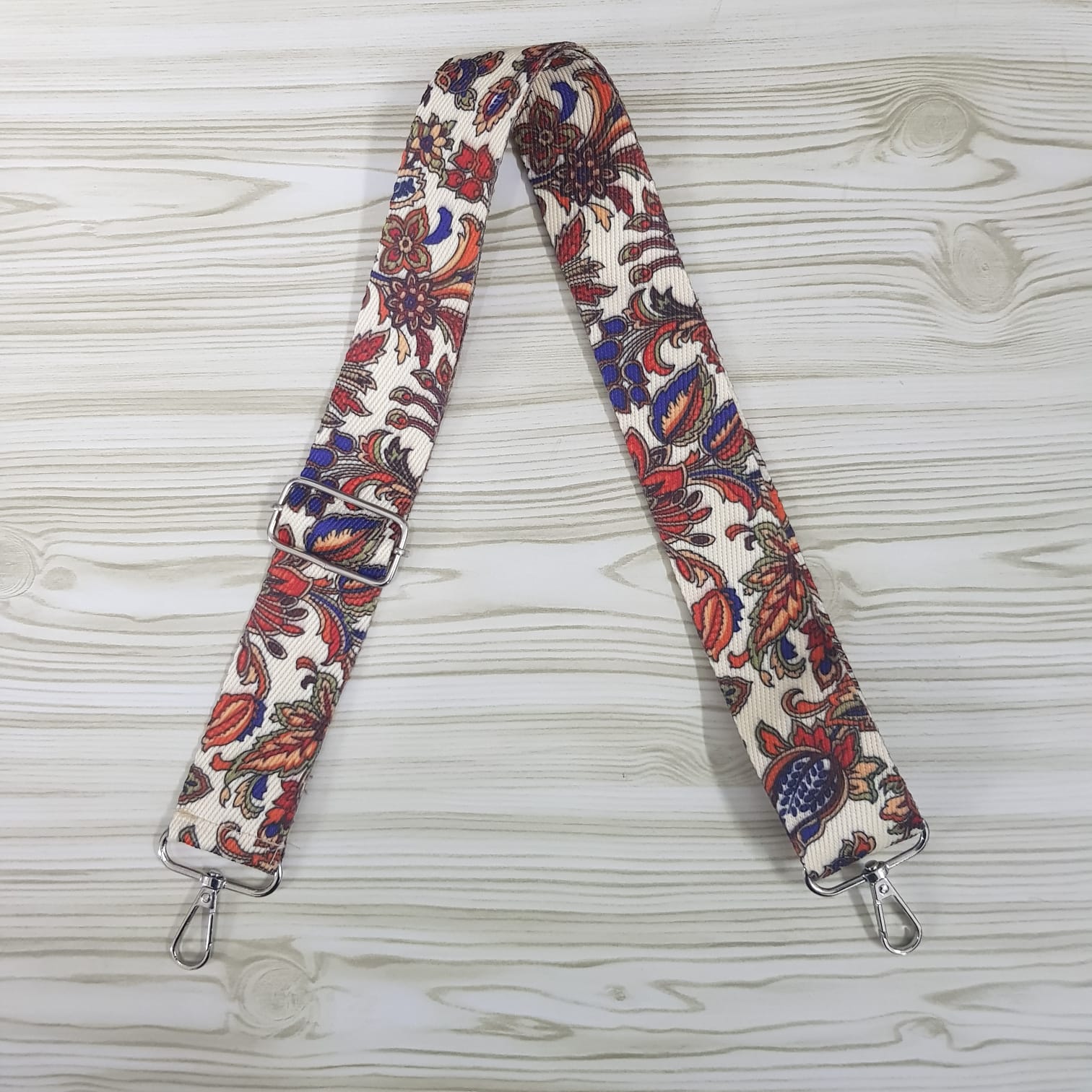 Ιμάντας Χιαστί Πολύχρωμο  (1.20mt x 4.00cm) Ασημί 82