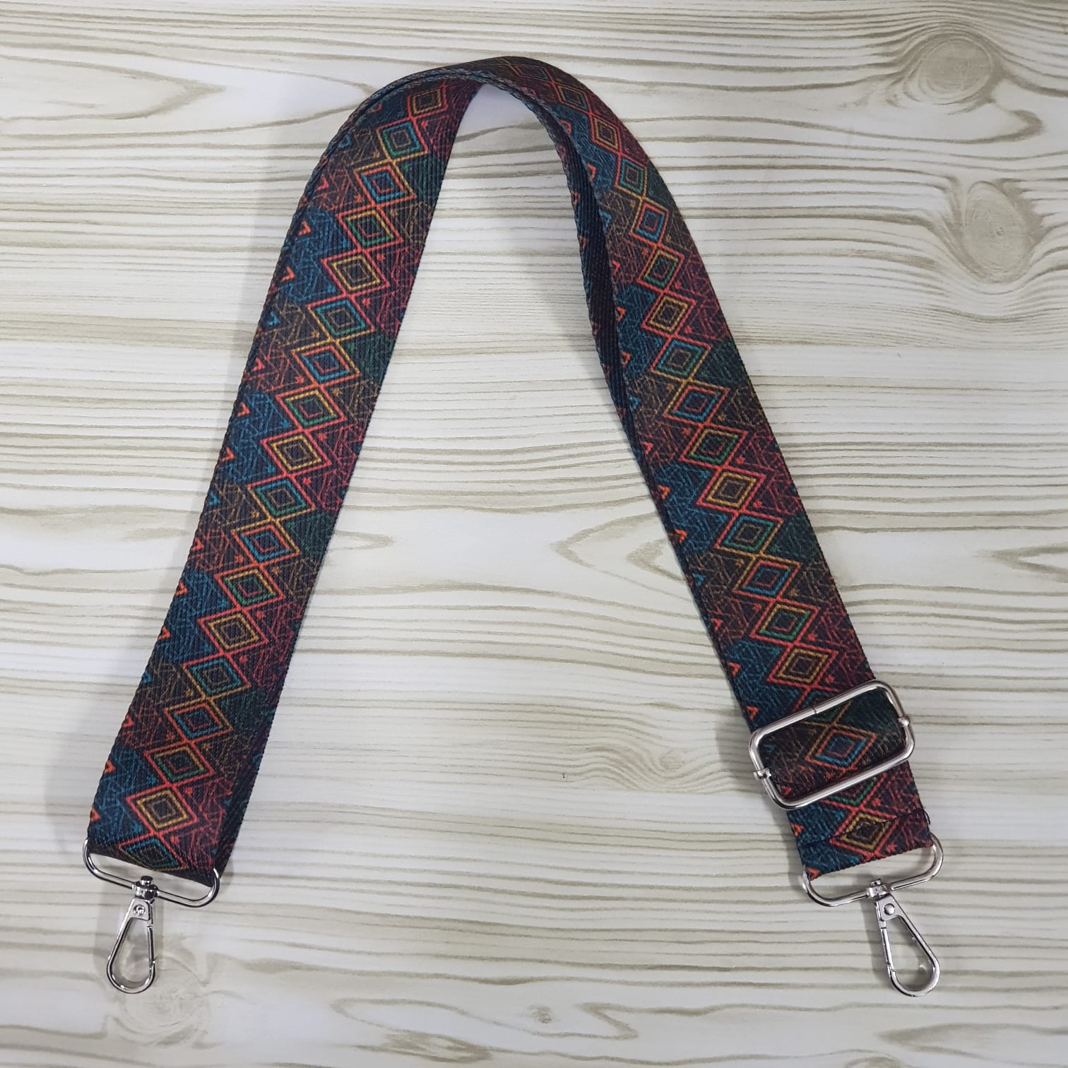 Ιμάντας Χιαστί Πολύχρωμο  (1.20mt x 4.00cm) Ασημί 89