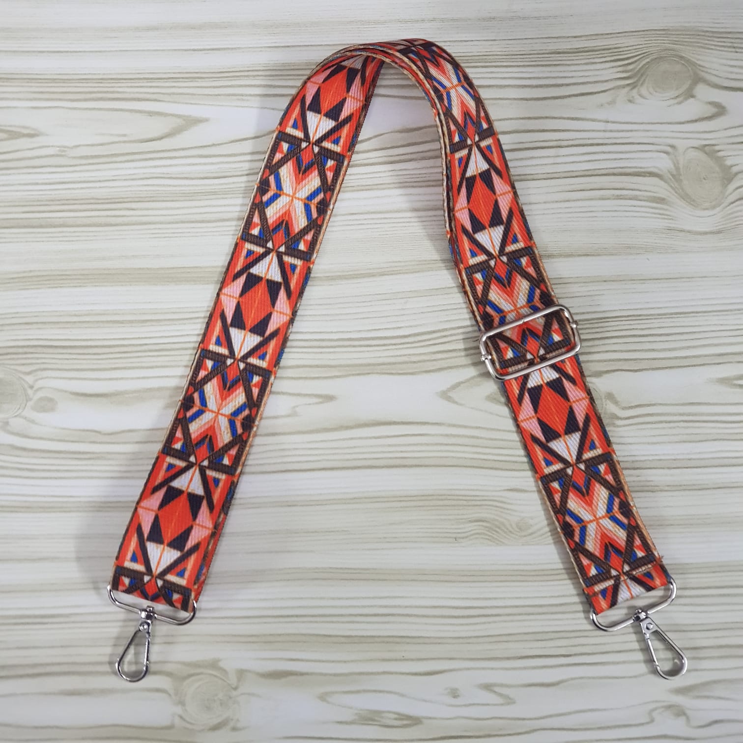 Ιμάντας Χιαστί Πολύχρωμο  (1.20mt x 4.00cm) Ασημί 91