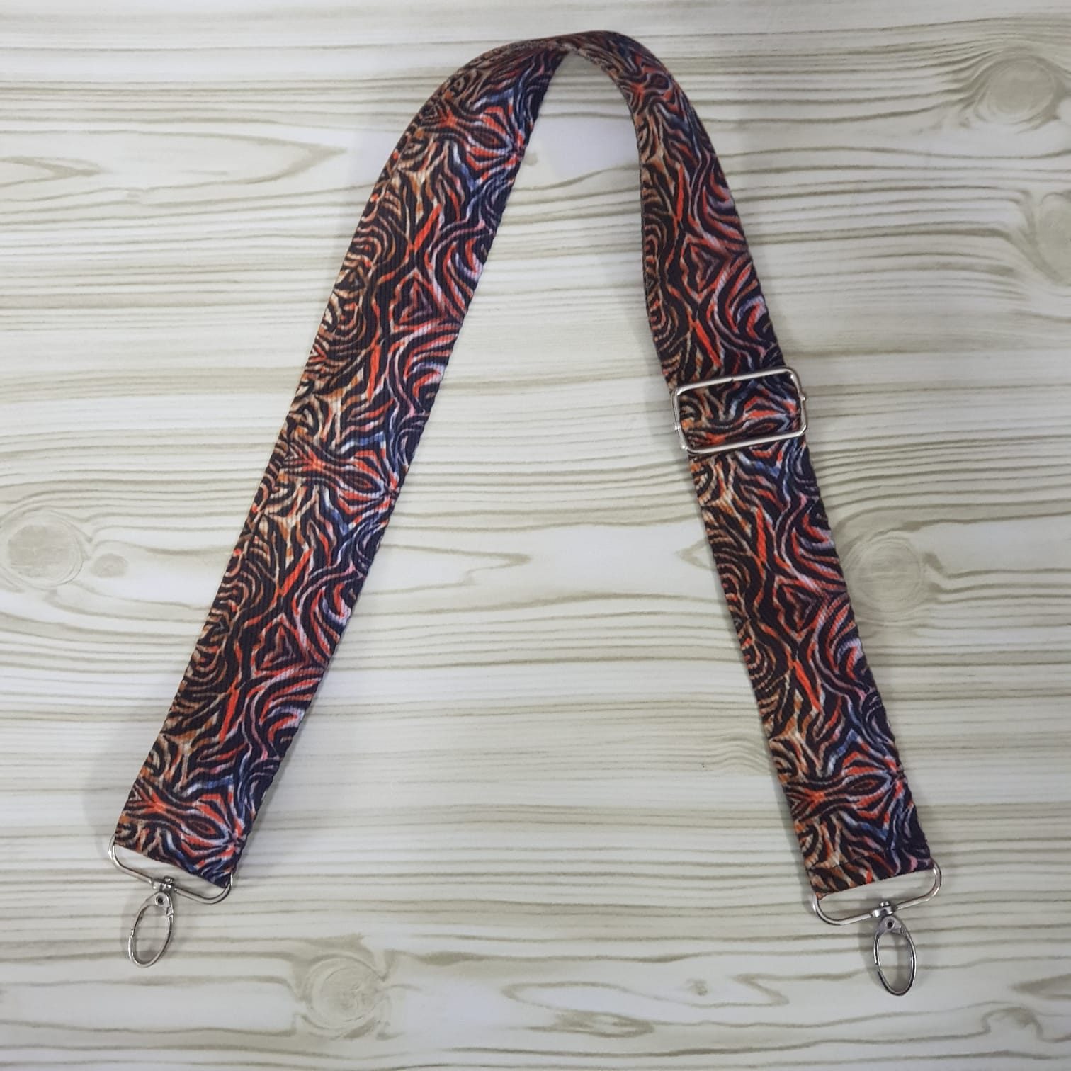 Ιμάντας Χιαστί Πολύχρωμο  (1.20mt x 4.00cm) Ασημί 93