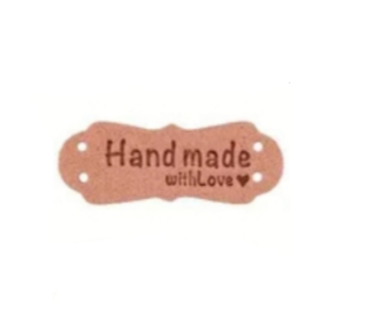 Ετικέτα δέρμα hand made Σομόν (1.5x4cm) 60