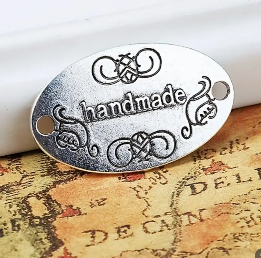 Ετικέτα handmade (3x2cm) Ασημί 61