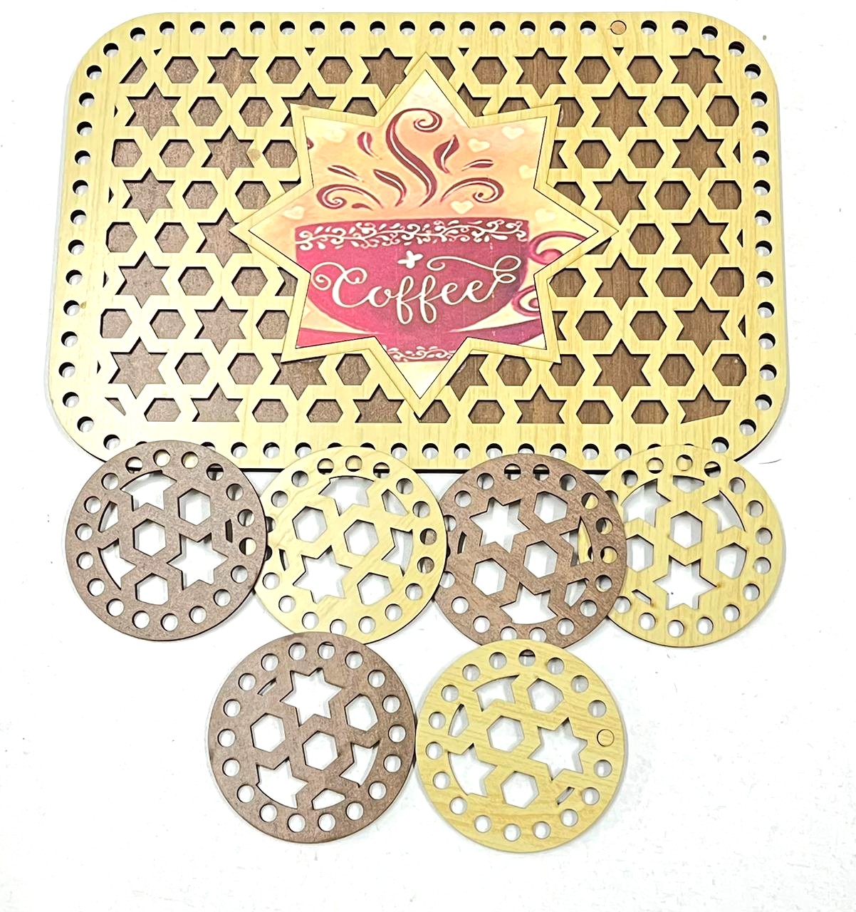 Σετ δίσκος με 6 σουβέρ (37x25cm) 114