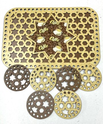 Σετ δίσκος με 6 σουβέρ (37x25cm) 118