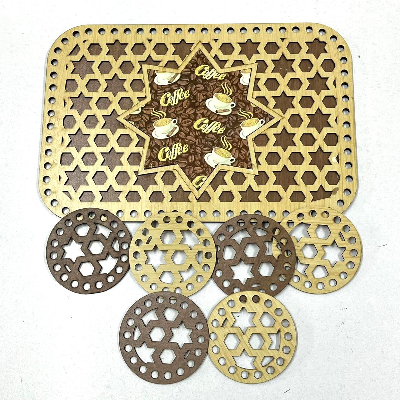 Σετ δίσκος με 6 σουβέρ (37x25cm) 118