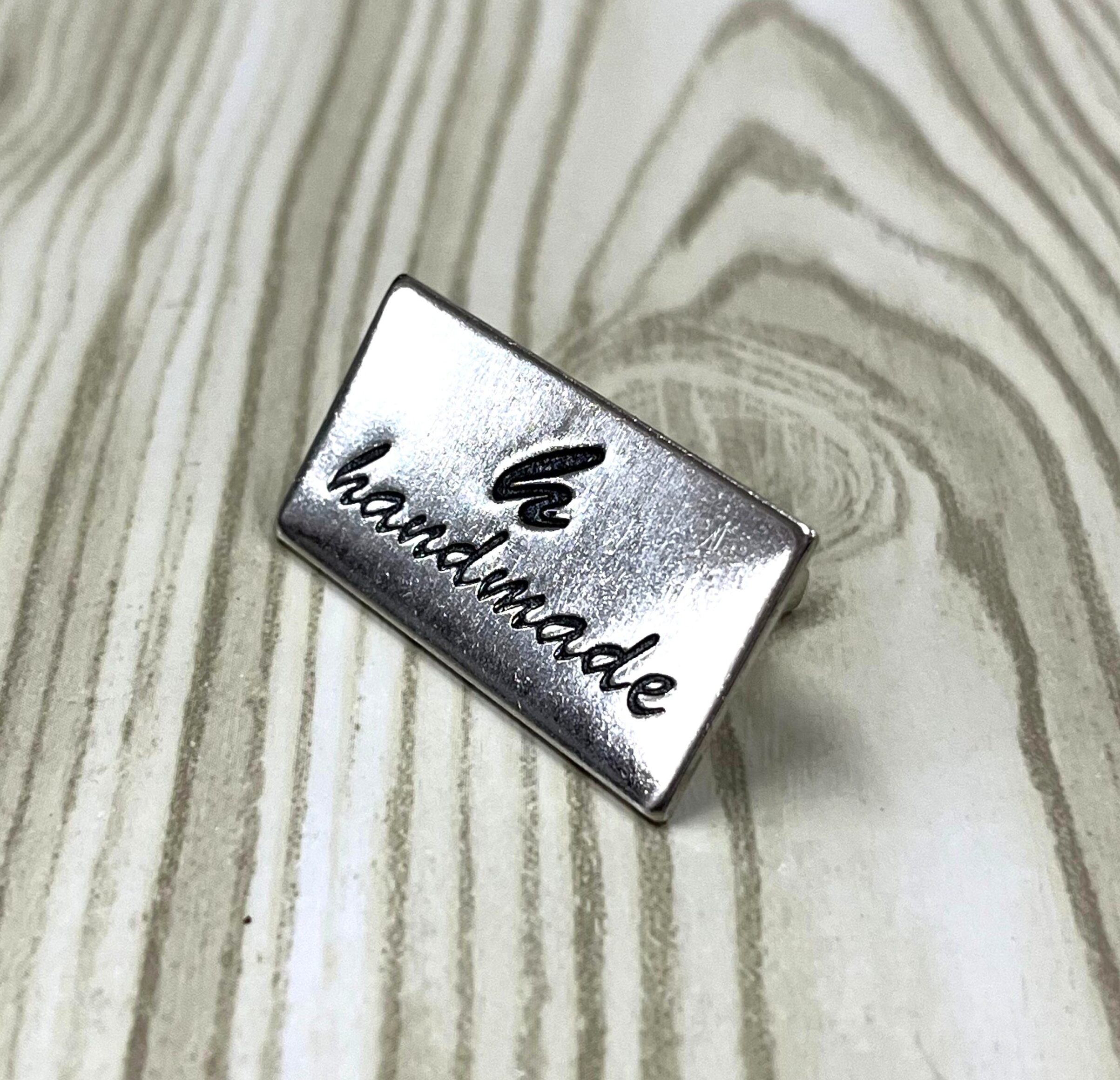 Ετικέτα handmade (3.5x2cm) καλλιγραφικά Ασημί 68