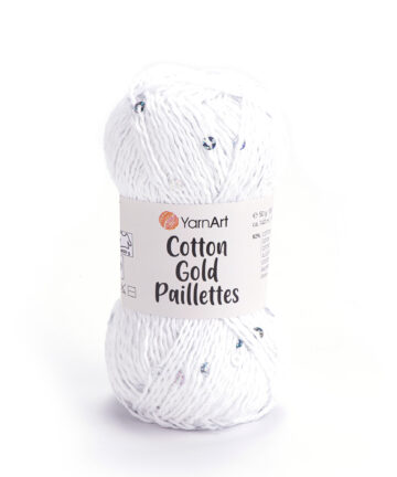 Cotton Gold Paillettes 7102 White