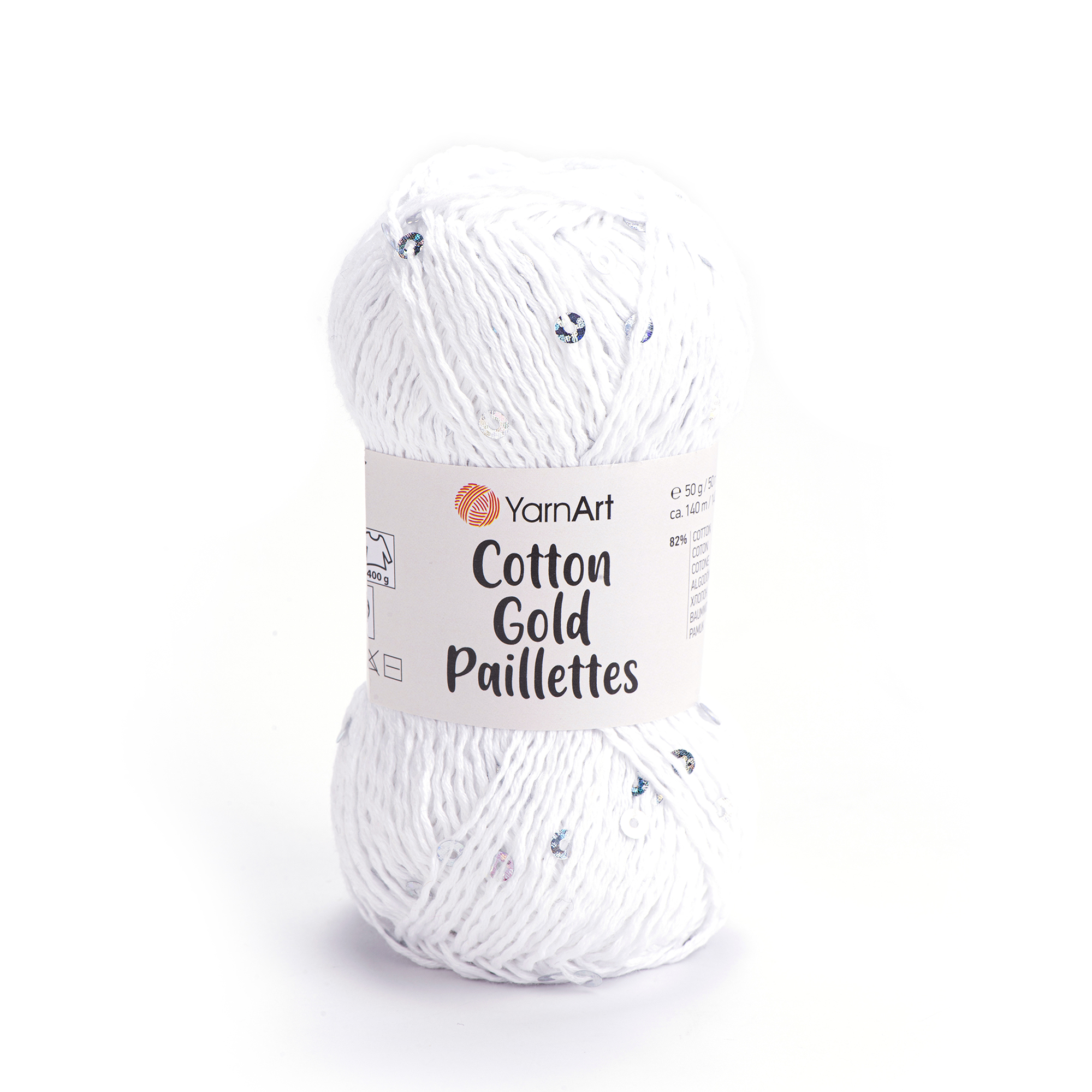 Cotton Gold Paillettes 7102 White