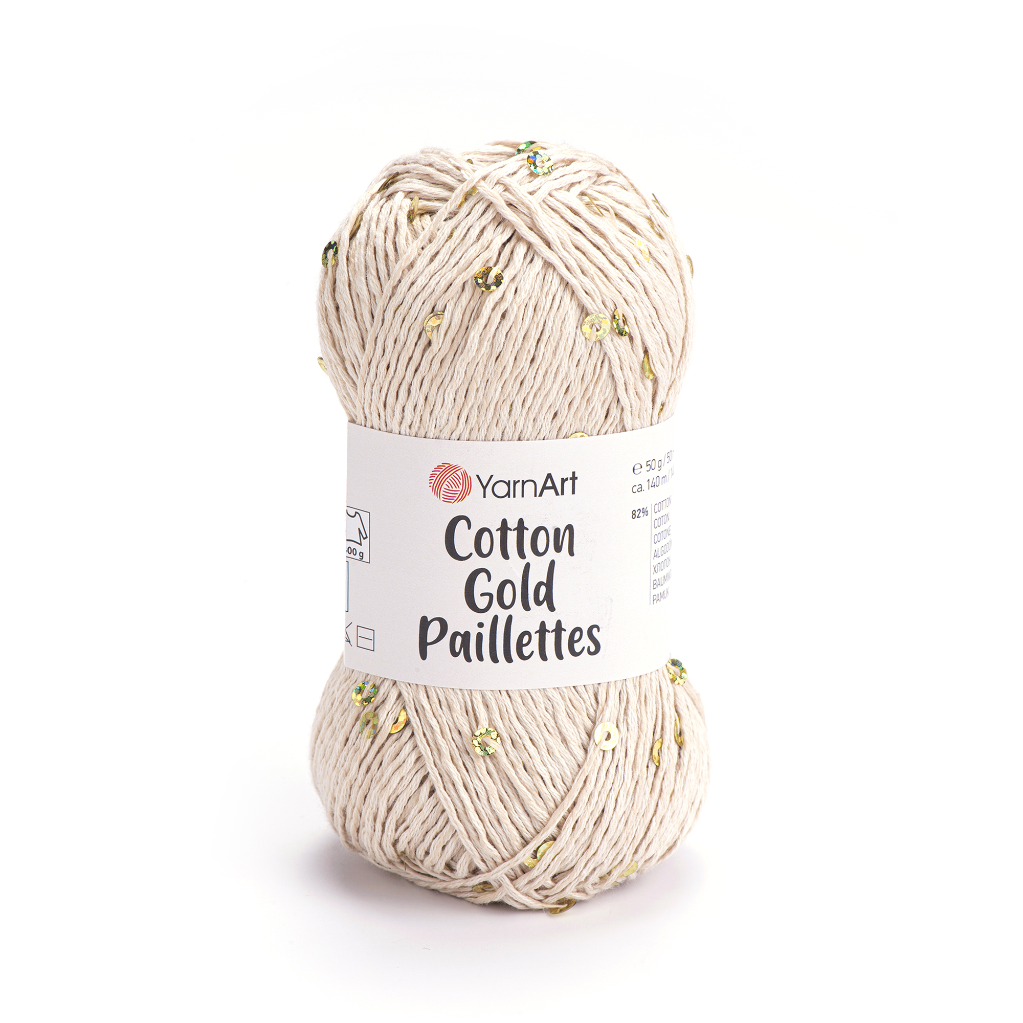 Cotton Gold Paillettes 7104 Beige