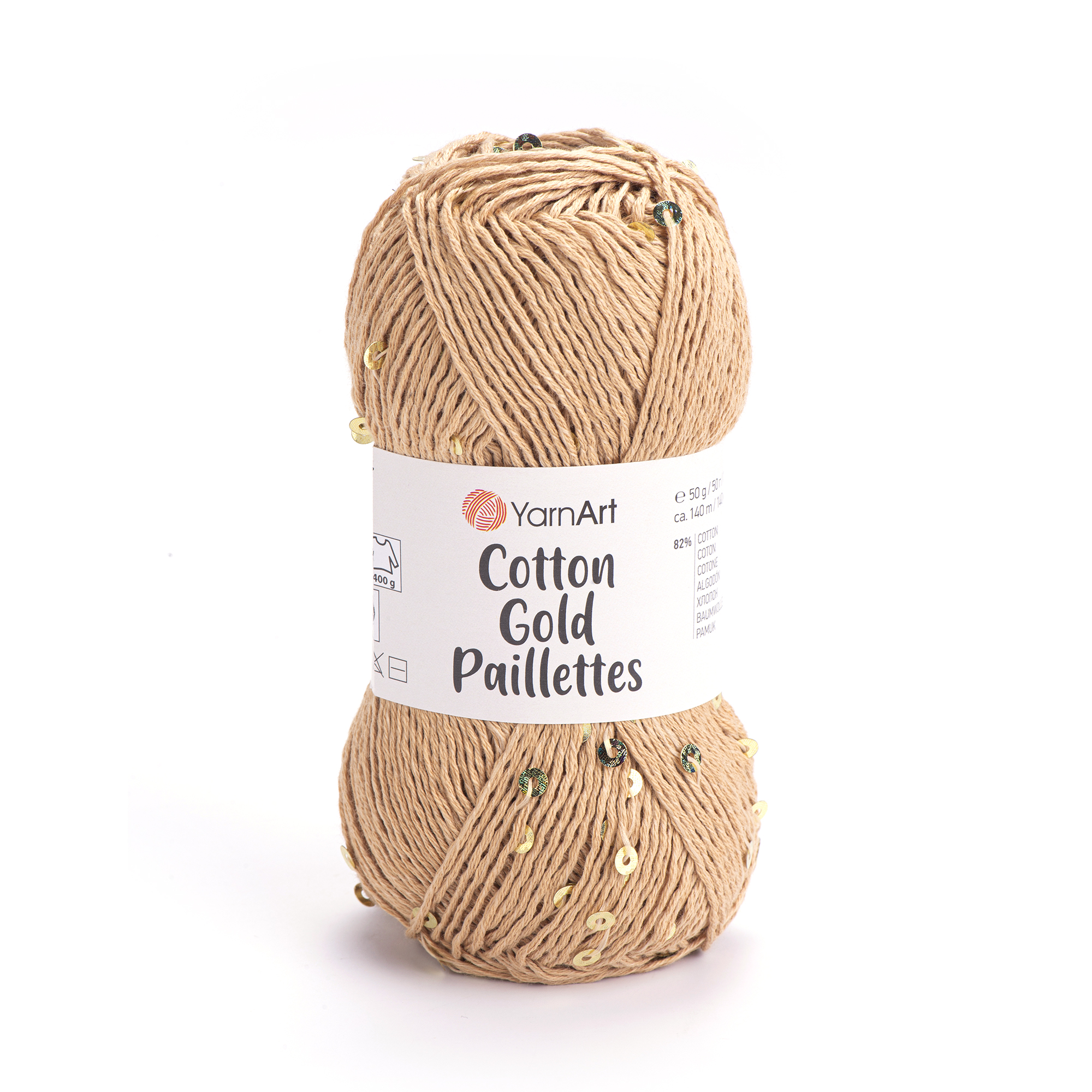 Cotton Gold Paillettes 7105 Camel
