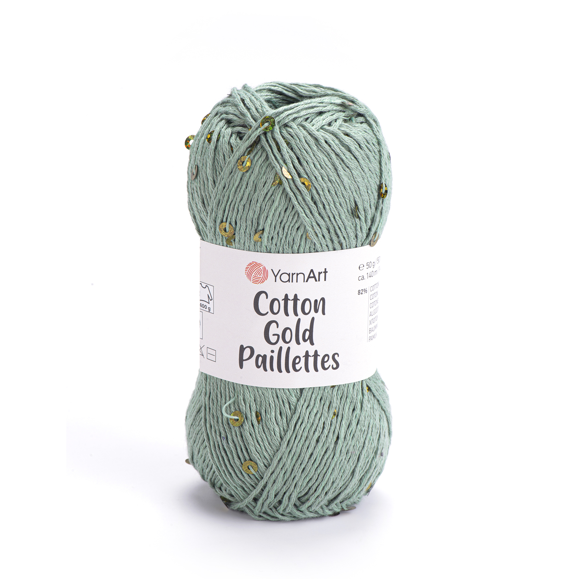 Cotton Gold Paillettes 7113 Swamp Green