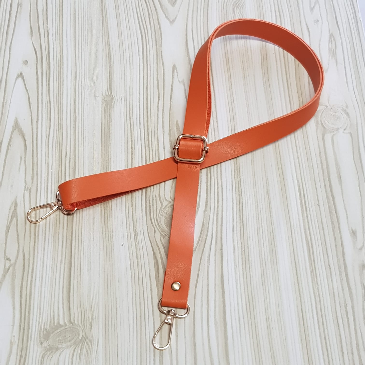 Δερμάτινο λουρί χιαστί ρυθμιζόμενο (1,35mt) Orange 37